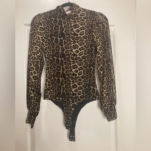 Ember Cheetah print Long Sleeve bodysuit size M New with tags